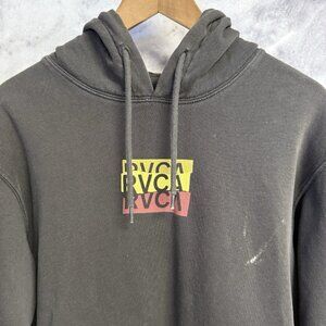 RVCA Hoodie Sweatshirt Mens Medium Faded Black Surf Skate
